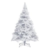 Sapin de Noël Artificiel Blanc 150 cm Décoration fête Arbre de noël 350 Branches