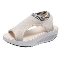 Mode femmes chaussures en maille sandales d'été Peep Toe fond épais chaussures confortables