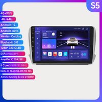 4+64G Lecteur multimédia de voiture 2Din Android 12 pour Peugeot 208 2008 série 2012-2018 Navigation GPS AutoRadio stéréo DSP BT