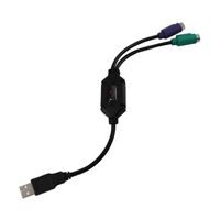 Perixx PERIPRO-401, Adaptateur USB vers PS/2 - Convertisseur USB vers 2 x PS2 - Pour monter un clavier et une souris