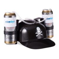 Casque à Bière Pirate RELAXDAYS - 2 Canettes - Tête de Mort - Accessoire de fête