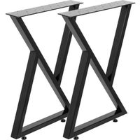 2 Pieds de table - VEVOR - 71 x 61 cm - Forme 8 - Charge Max 1000 KG - Pied de meuble en acier - Noir