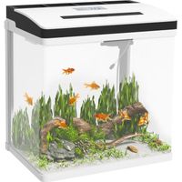 Aquarium en verre 28L - filtre couvercle lumière LED - blanc