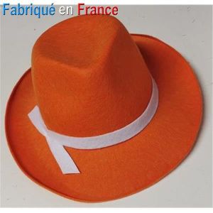 Chapeau borsalino orange fluo - Années 80 - Magie du déguisement