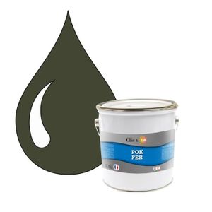 PEINTURE - VERNIS POK FER : Peinture glycéro Fer Antirouille métaux 2,5L - RAL 6003 Vert olive