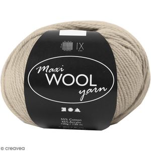 Pelote de laine pure coton gris bleu natura XL 100g