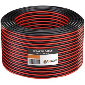 fil double 2X2,5mm² rouge/noir câble souple haut-parleur lampes coupe de 1a100M 