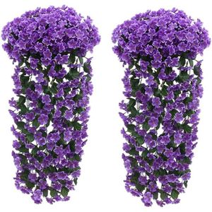 FLEUR ARTIFICIELLE Lot de 2 fleurs de glycine artificielles violettes de 90 cm violet Tenture murale fleur vigne décoration de mariage fleurs
