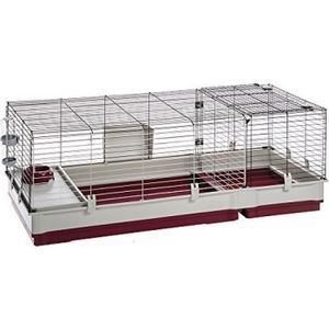 CAGE Cage pour petit animal - FERPLAST - Krolik 140 - 142 x 60 x 50 cm - Rouge - Accessoires inclus