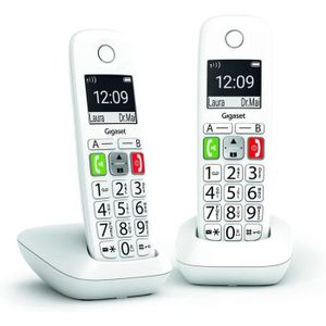 Téléphone fixe Gigaset E290 Duo - Telephone Fixe sans Fil Blanc, 
