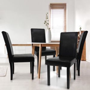CHAISE Lot de 4 chaises noires pour salle à manger - IDMA