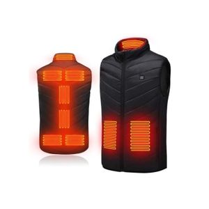 Buycitky Gilet Chauffant Électrique Veste Chauffante Homme Femme Gilet Chauffant USB Lavable avec 5 Zones Chauffage et 3 Niveaux de Chauffage pour Chasse Ski Pêche Randonnée-Batterie Non Incluse