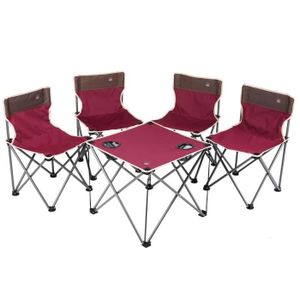 4 Pièces Noir Camping Meubles Set XL table avec poignée et chaises avec Sac