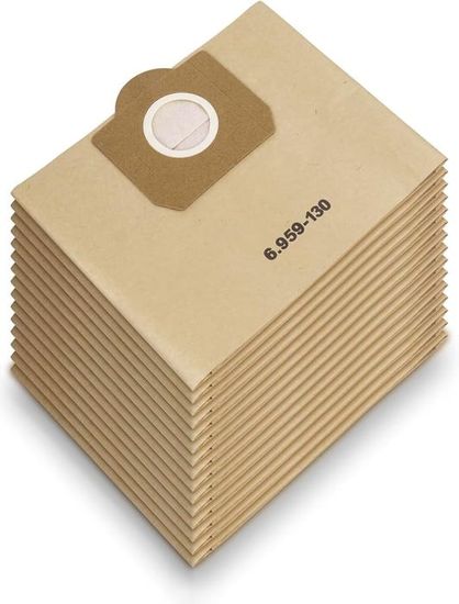 10 Sacchetti Filtro Carta Per Aspirapolvere Kärcher – Compatibili WD3, A2201, A2204, 2504, 2554, 2251, 80.3x22.2 Cm, Colore Giallo