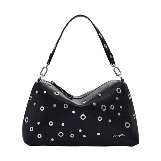 Sac à Main Desigual Montville Half Logo - Noir - Bandoulière Réglable - Plusieurs Compartiments - Look élégant