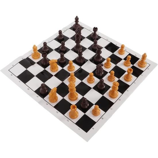 PXRLMYF Jeu D'Échecs,Chess Game Échiquier Rollable,Portable Tapis D' échecs Jeux Accessoires pour Adulte Enfants échecs, Noir et Blanc, 23 x 15 x 0,5