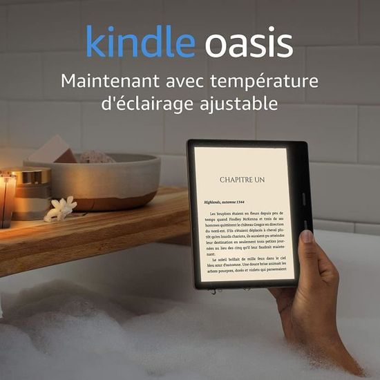 Kindle Oasis, Maintenant avec température d'éclairage ajustable, Résistant à l'eau, 8 Go Wi-Fi, Graphite
