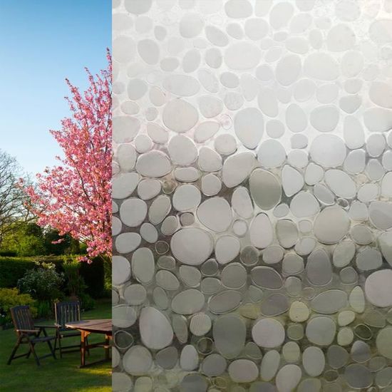 Decovitre Pellicola Per Vetri Effetto Smerigliato Con Motivo Strisce 3D – 90 Cm Di Larghezza, Venduta Al Metro – Senza Adesivo, Riposizionabile, Per Finestre E Pareti In Vetro