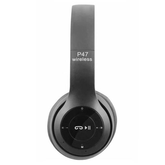 Casque Bluetooth sans fil pliable P47 avec prise audio 3,5 mm prise en  charge MP3/FM/appel (bleu)
