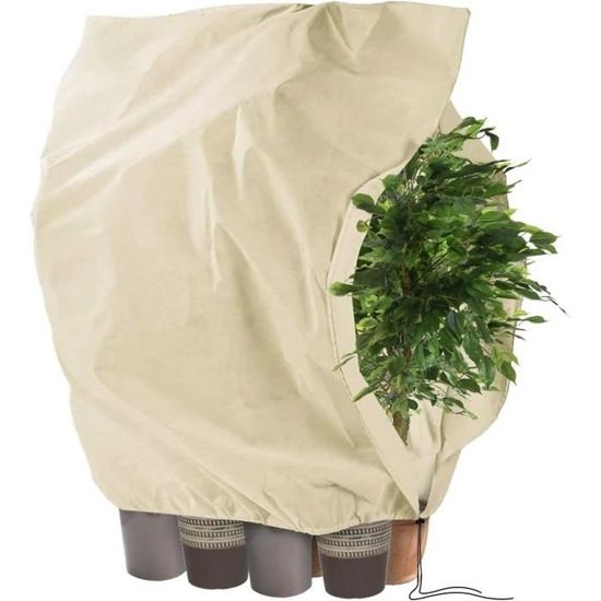 Housse De Protection Contre Le Gel Pour Jardinières - Tissu Non Tissé - Dimensions 100x40x45 Cm - Couleur Verte - Pour Balcon Et Terrasse