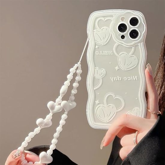 Coque de téléphone - Coque de téléphone souple avec fleur 3D * pour Iphone 15 14 13 12 Pro Max 14 15 Plus 11, protection d'* de caméra à