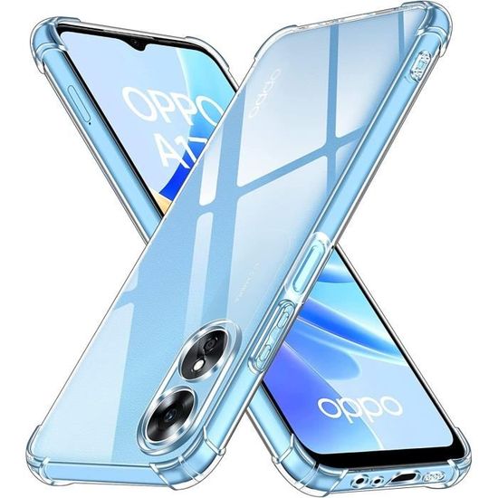 Coque Silicone Transparente Pour Oppo A76 + 2 Verres Trempés Inclus