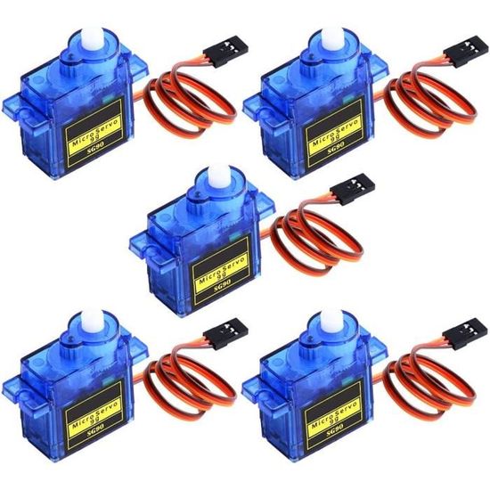 Lot De 10 Servomoteurs SG90 9G Pour Robotique, Hélicoptères, Avions, Bateaux RC, Angle 180°, Couple 1kg/cm, Compatible Arduino
