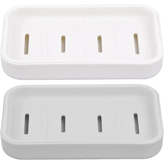 WUBAYI Lot De 2 Porte-savons Auto-drainants En Plastique Transparent