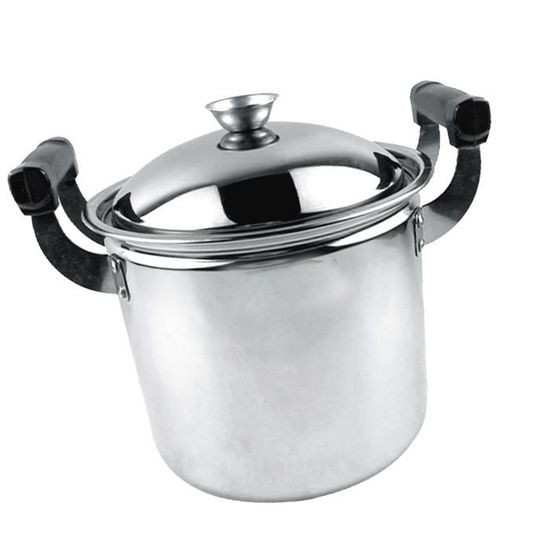 Marmite à Soupe En Acier Inoxydable 35L Avec Couvercle - Grande Casserole Camping Et Restauration