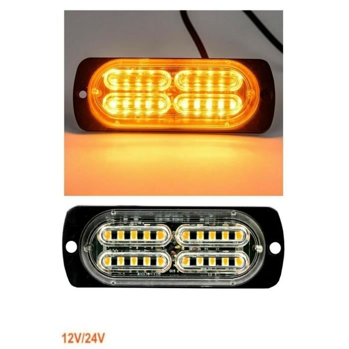 20 LED Feu De Gabarit Lateral Avertissement 18 Modeles De Flash Clignotant