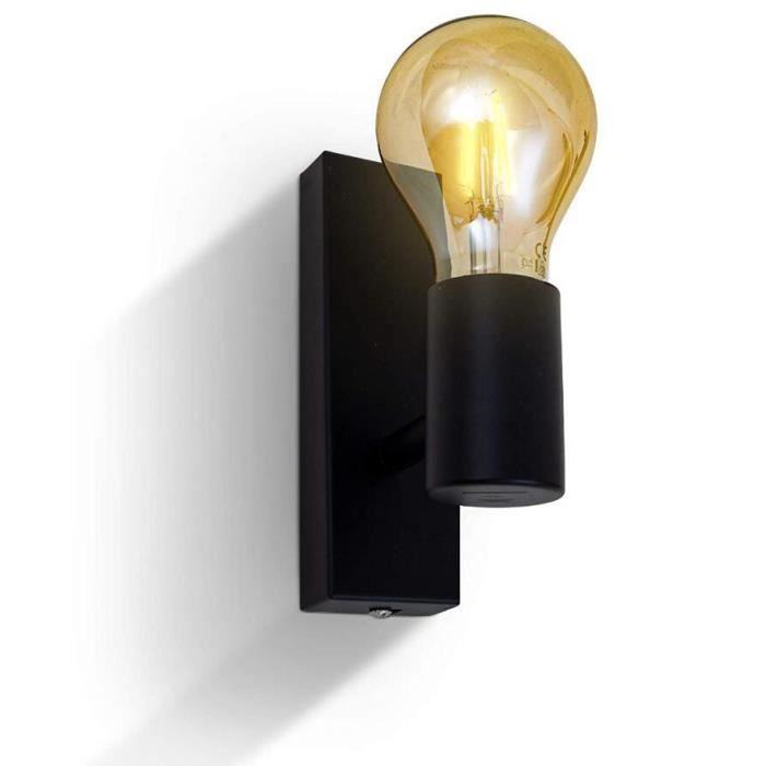Applique Murale Luminaire E27 4W LED Ampoule Blanc Chaud Design Rétro Orientable et Pivotant Douille éclairage Intérieur Couloir