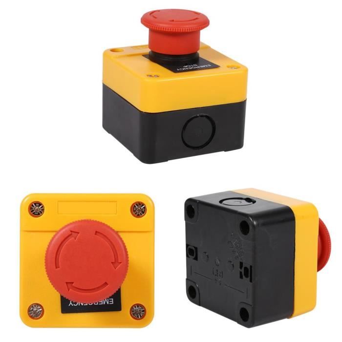 1 Pc 660V 10A Commutateur en plastique coquille rouge, bouton-poussoir nouveau d'arrêt d'urgence-CHE
