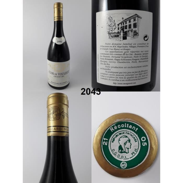 Clos de Vougeot - Mugneret 2006 - N° : 2043, Clos de Vougeot, Rouge