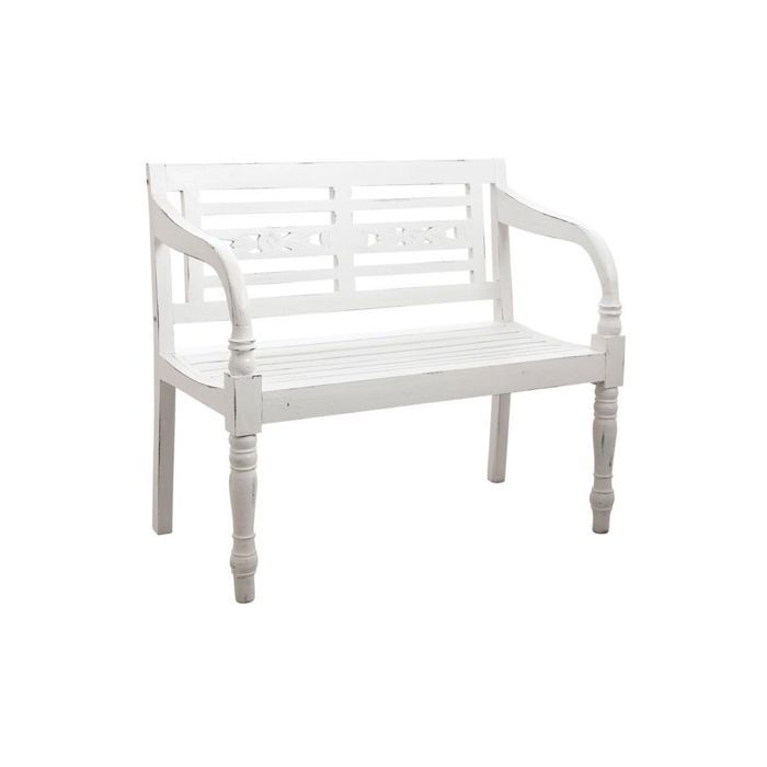 Banc de jardin 2 places en bois blanc