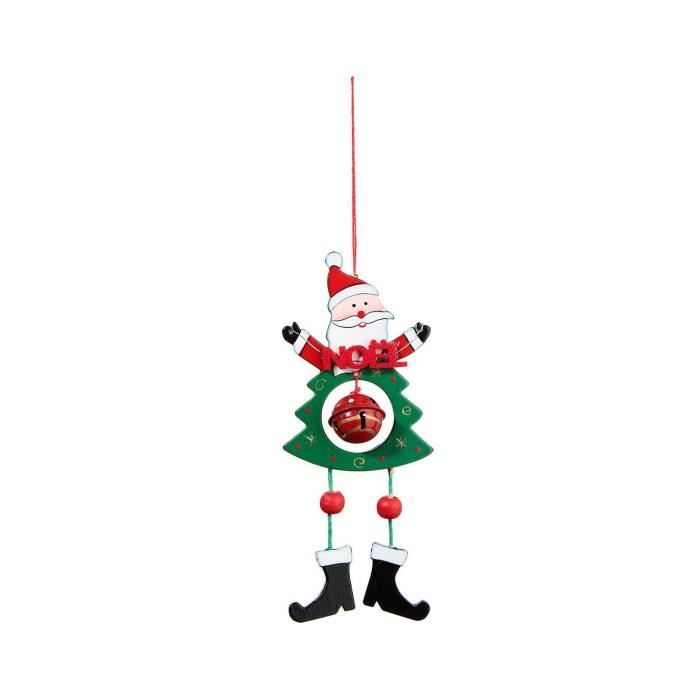 Feeric Christmas - Décoration Sujet de Noël Personnage en bois avec grelot H 16 cm Comptoir de Noël L, 6,5 x H, 16 cm Père Noel