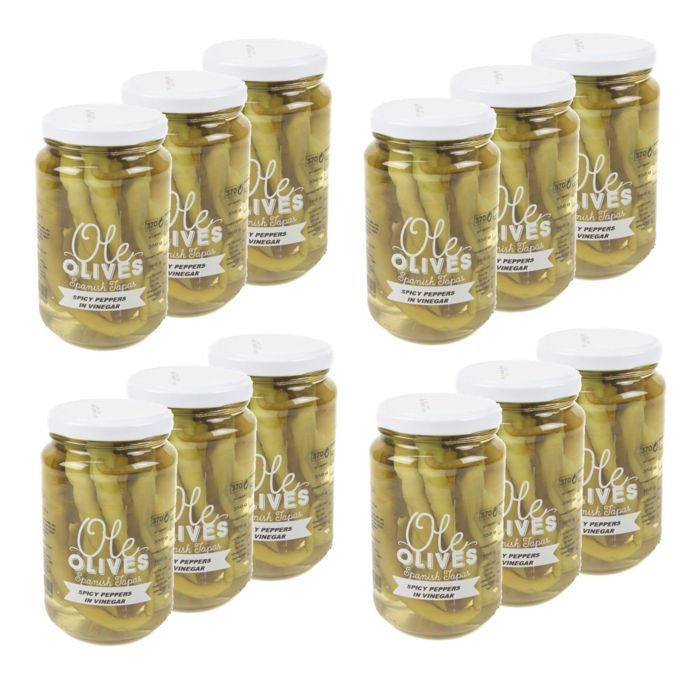 Lot 12x Piments verts épicés - pot 350g
