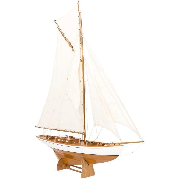 Kits de modélisme de bateaux aubaho Maquette de voilier-Yacht à voiles - Bois - H 135 cm 91682