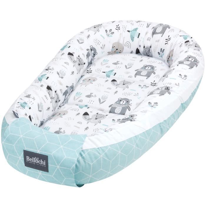 Bellochi Reducteur de Lit Bebe Cale Bebe pour Lit Cocon Bebe - 100% Coton OEKO-TEX 90 x 60cm - Nid de Bebe Baby Nest - Animaland