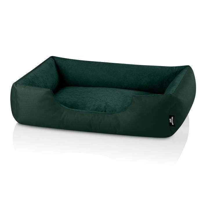 BedDog® ZARA lit pour chien, Panier corbeille, coussin de chien [L env. 80x65cm, BOTTLE-GREEN (vert foncé)]