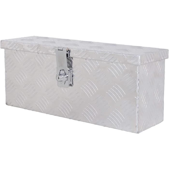 Boite de rangement - boîte à outils en aluminium - caisse à outil alu. verrouillage clé dim. 50L x 15,5l x 20,5H cm