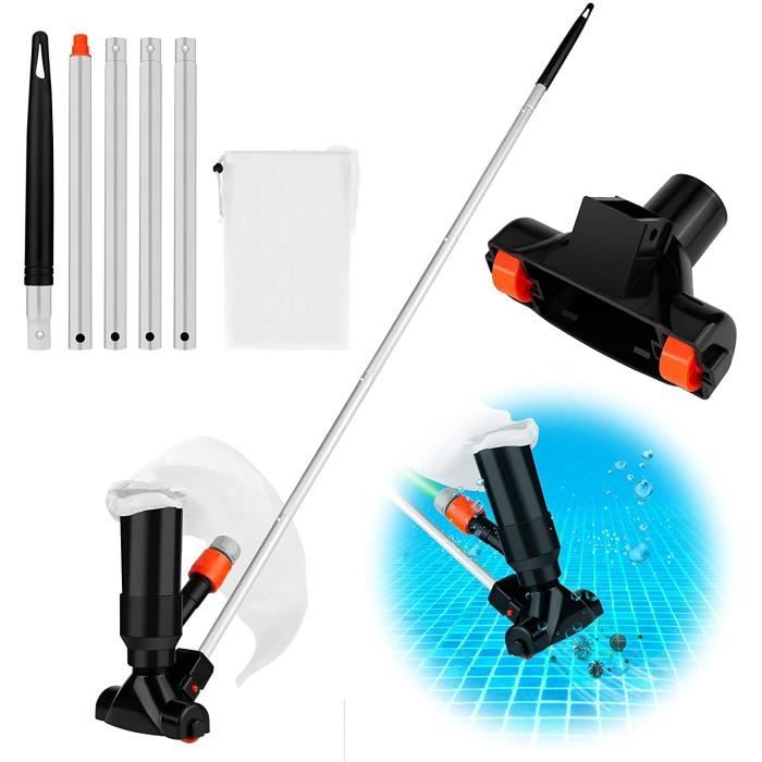 Aspirateur Piscine, Aspirateur Piscine Hors Sol Manuel avec Brosse avec Pôles et Sacs en Filet Aspirateur Spa Piscine