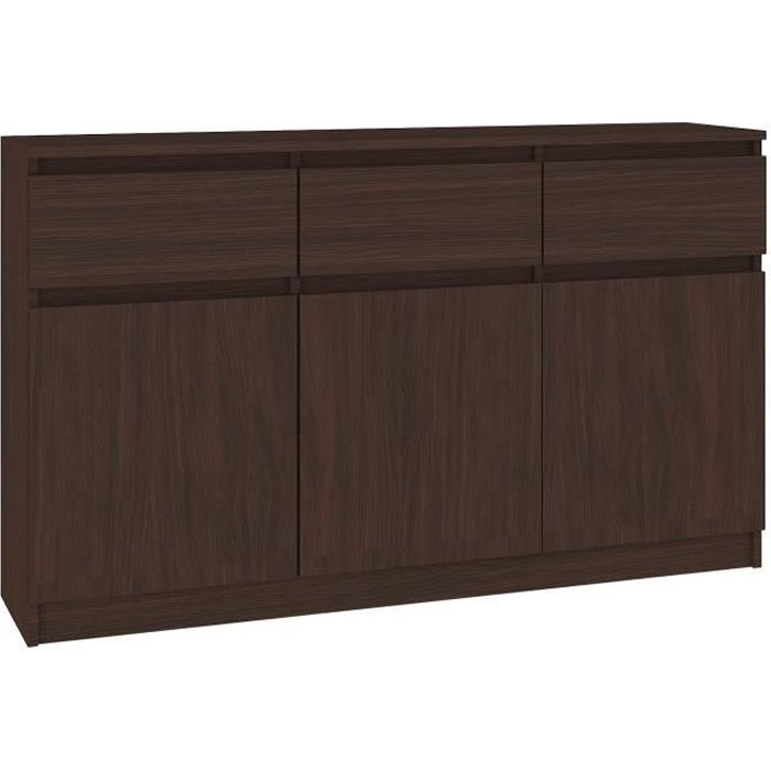 GRACE - Buffet Enfilade moderne salon/séjour 3 tiroirs 3 portes - 138x99x40 cm - Commode contemporaine - Meuble de rangement -