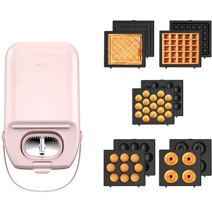 GAUFRIER HYISHION Gaufrier 800W Appareil agrave Croque Monsieur 3 en 1 pour Gaufrier Grill et Sandwich avec Thermostat Reacutegl592