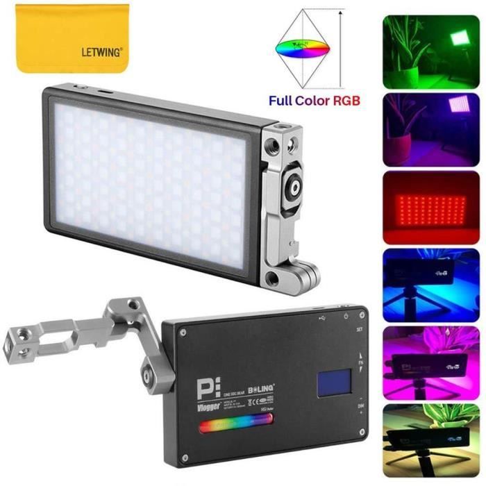 BOLING BL-P1 LED vidéo Lumière de Poche LED RGB Dimmable 2500K-8500K Couleur avec Batterie intégrée Système de Support réglable à