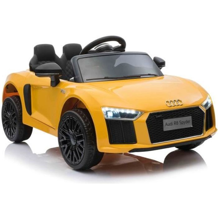 Voiture électrique Audi R8 Small, jaune, sous licence d'origine, alimentée par batterie, portes ouvrantes, moteur 2x 35 W