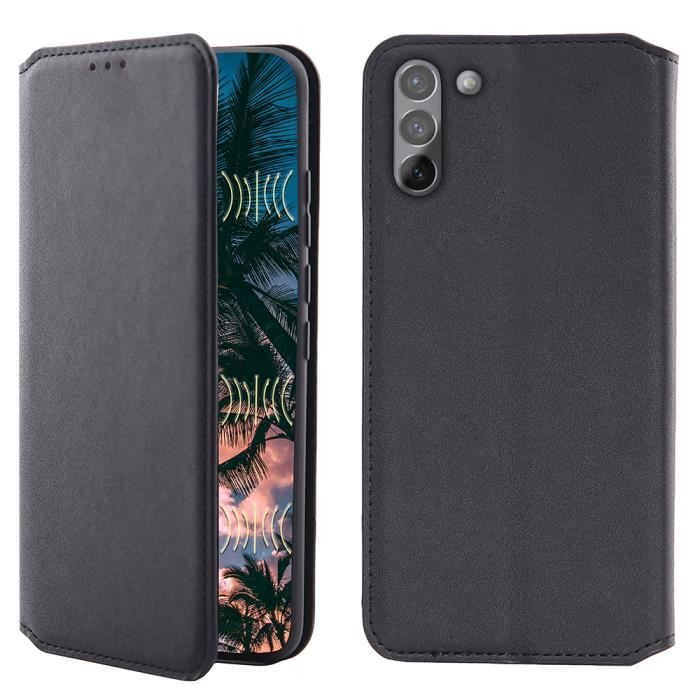 Coque pour Samsung Galaxy S21,Portefeuille Cuir pour (Galaxy S21 (6,2 Pouces), Noir)
