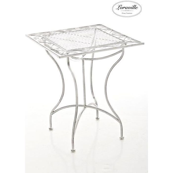 CLP Table de jardin en fer forgé ASINA 60 x 60 cm, fabrication à la main au style antique avec précision, 2 couleurs au choix72 c...