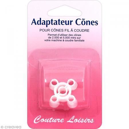 Adaptateur de cône pour machine à coudre - Quantité : 1 - Matière : plastique - Dimensions : 2,3 x 2 x 2 cm environ