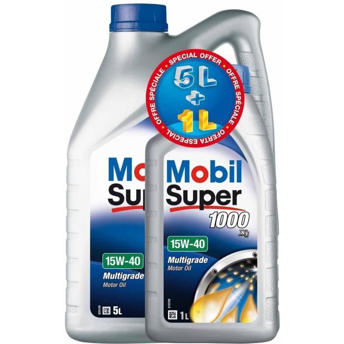 MOBIL S1000 Huile minérale pour moteur essence - 15W40 - 5+1 L