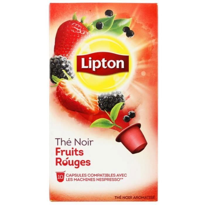 Thé Noir Fruits Rouges 10 capsules Lipton